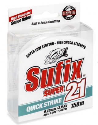 Sufix Super 21 Quick Strike Clear i gruppen Snører / Monofilament Snøre hos Sportfiskeprylar.se (00000610CLEA0020r)