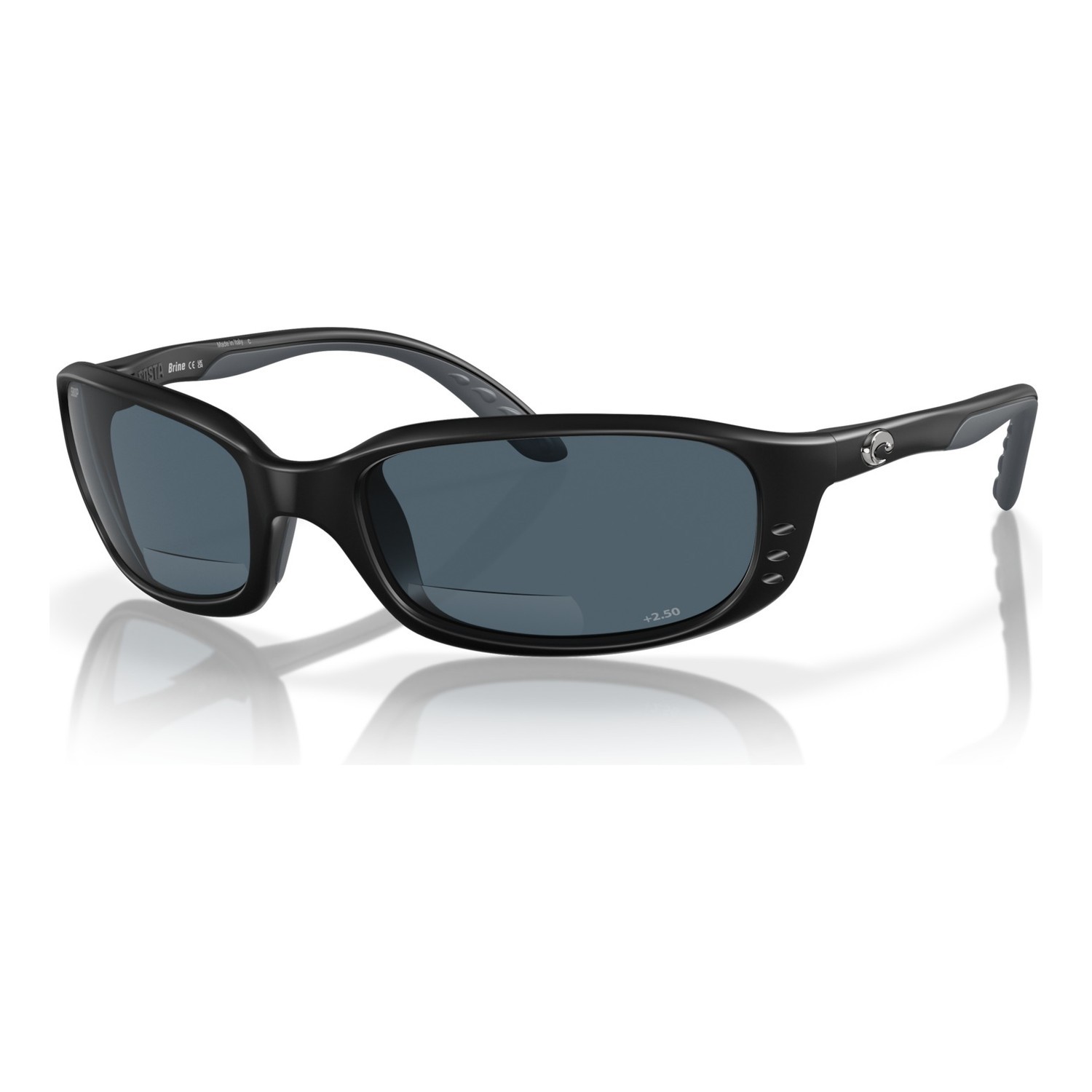 Costa Brine Readers - 11 Matte Black - Gray 580P C-Mate 2.50 i gruppen Klær Og Fottøy / Briller / Polaroid Briller hos Sportfiskeprylar.se (00040659)
