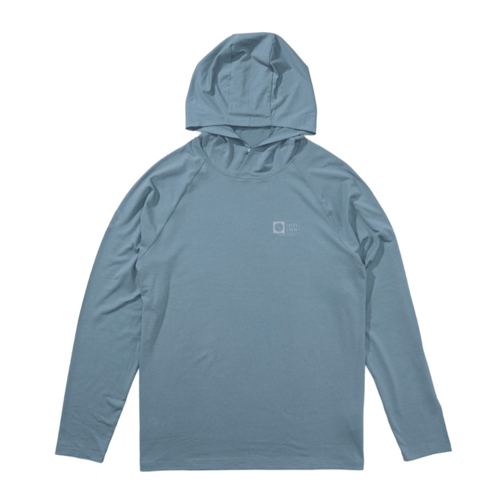 Salty Crew Mariner Hood Tech Tee Pilot Blue i gruppen Klær Og Fottøy / Klær / Gensere / Langarmet Tskjorte hos Sportfiskeprylar.se (0804046543862r)