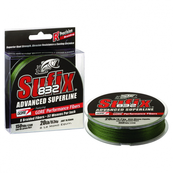 Sufix 832 Braid 120m Braided Line Green 0,18mm/26LB i gruppen Snører / Multifilament hos Sportfiskeprylar.se (100479NO)
