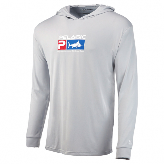 Pelagic Aquatek Deluxe Hoody Light Grey i gruppen Klær Og Fottøy / Klær / Gensere / Hettegensere hos Sportfiskeprylar.se (1015211001LGY-Lr)