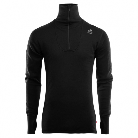 Aclima DoubleWool Polo Shirt Zip Man Jet Black/Marengo i gruppen Klær Og Fottøy / Klær / Mellomlag Og Undertøy / Superundertøy Genser/T-Skjorte hos Sportfiskeprylar.se (105178r)