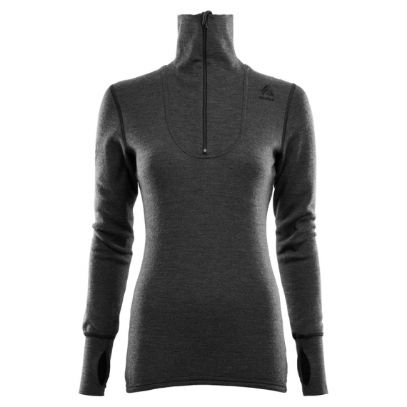 Aclima DoubleWool Polo Shirt Zip Woman Marengo/Jet Black i gruppen Klær Og Fottøy / Klær / Mellomlag Og Undertøy / Superundertøy Genser/T-Skjorte hos Sportfiskeprylar.se (105199r)
