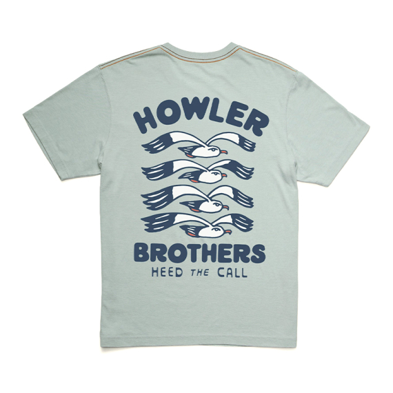 Howler Bro\'s Cotton T-Shirt Flocka Seagulls Puritan Grey i gruppen Klær Og Fottøy / Klær / T-Skjorte hos Sportfiskeprylar.se (111325F-FLO-Sr)