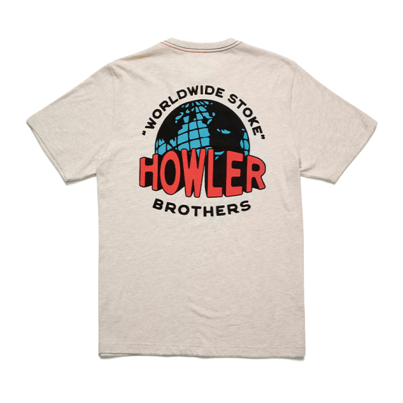 Howler Bro\'s Cotton T-Shirt Worldwide Howler Grey Heather i gruppen Klær Og Fottøy / Klær / T-Skjorte hos Sportfiskeprylar.se (111325F-WOR-Sr)