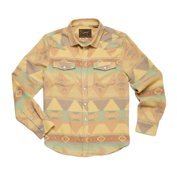 Howler Bro\'s Sheridan Flannel Mitla Motifs Old Gold i gruppen Klær Og Fottøy / Klær / Skjorter hos Sportfiskeprylar.se (122025F-GOL-Sr)