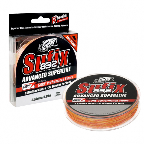 Sufix 832 Braid Fire Camo 120m - 0.20mm i gruppen Snører / Multifilament hos Sportfiskeprylar.se (123344NO)
