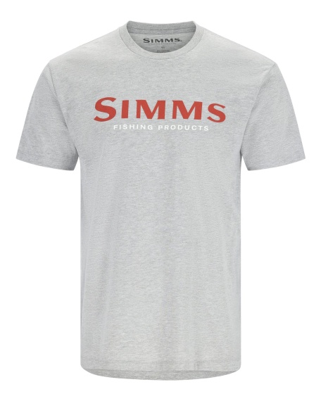 Simms Logo T-Shirt Grey Heather Crimson i gruppen Klær Og Fottøy / Klær / T-Skjorte hos Sportfiskeprylar.se (12803-2023-20r)