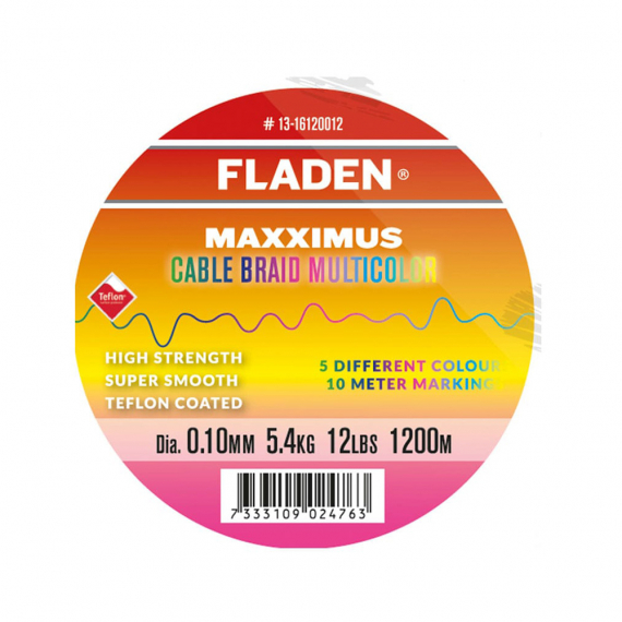 Fladen Maxximus Cable Braid Multicolor 1200m - 0.20mm i gruppen Snører / Multifilament hos Sportfiskeprylar.se (13-16120030)