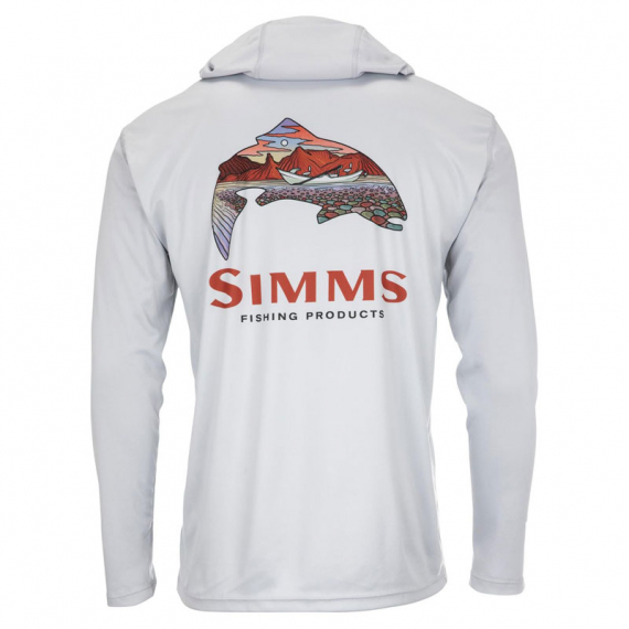 Simms Tech Hoody Artist Series Trout Logo Flame/Sterling i gruppen Klær Og Fottøy / Klær / Gensere / Hettegensere hos Sportfiskeprylar.se (13521-859-30r)