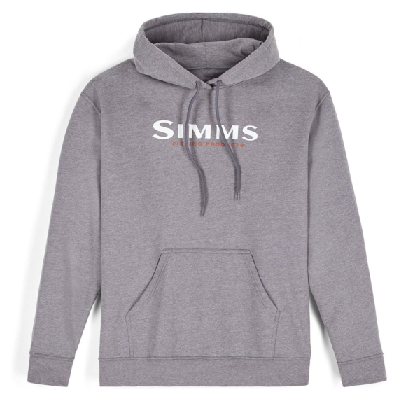 Simms Logo Hoody Grey Heather i gruppen Klær Og Fottøy / Klær / Gensere / Hettegensere hos Sportfiskeprylar.se (14143-067-20r)
