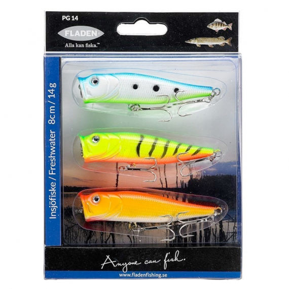 Fladen Popper 8,7cm Floating 3-pack i gruppen Sluker / Sluksett / Abbor Baitssett hos Sportfiskeprylar.se (16-7540)