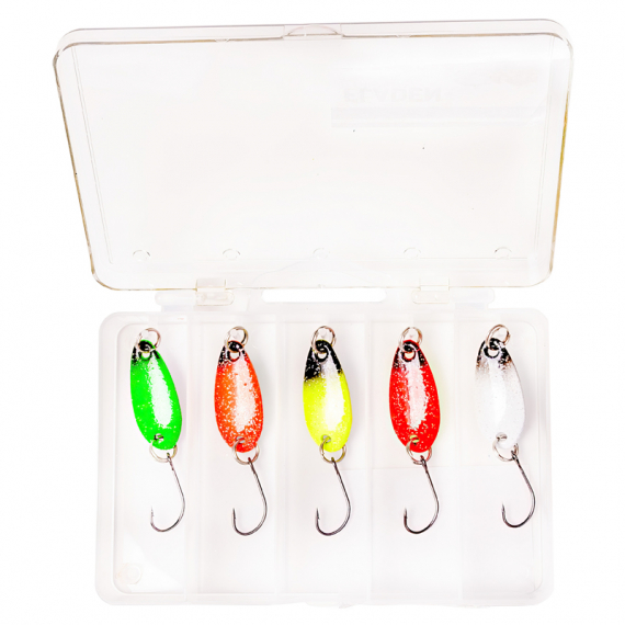 Fladen Conrad Mini Spoon Assortment (5-pack) - 3g 30mm i gruppen Sluker / Sluksett / Abbor Baitssett hos Sportfiskeprylar.se (16-7702)