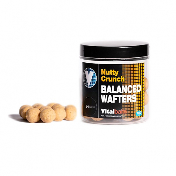 Vital Baits Nutty Crunch Wafters 100g i gruppen Sluker / Boilies Og Grunnfõr / Popups & Wafters hos Sportfiskeprylar.se (17-0003r)