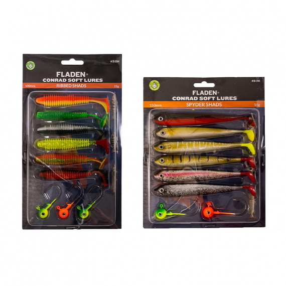 Fladen Conrad Softlures 3x6 Assorted Colors i gruppen Fiskemetoder / Spinnfiske / Sluker / Sluksett / Gjedde Baitssett hos Sportfiskeprylar.se (20-3504r)