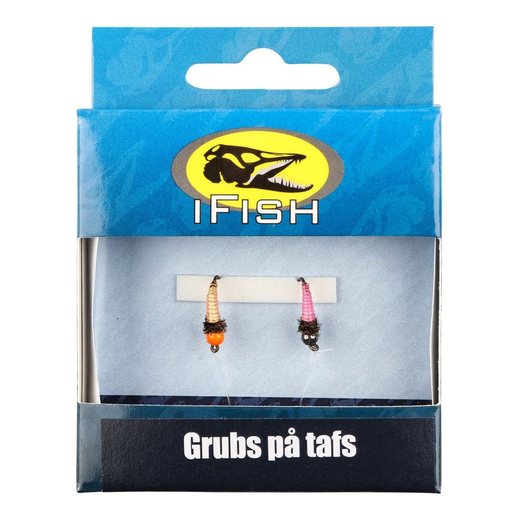 IFISH Grubs on leader 2-pcs i gruppen Sluker / Isfiskekroker / Creaturebaits Isfiske hos Sportfiskeprylar.se (20241578)