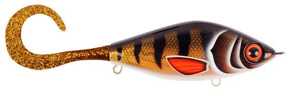 TrueGlide Guppie Down Size, 9cm, 35gr - Golden Perch - Gold/Gold Glitter i gruppen Sluker / Tailbaits Og Hybrid Baits hos Sportfiskeprylar.se (29-EG208B-TR003)