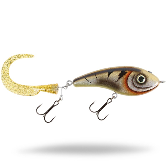 Strike Pro Catchy 13cm - Rockabilly - Orange Glitter i gruppen Sluker / Tailbaits Og Hybrid Baits hos Sportfiskeprylar.se (29-EG230-C779)