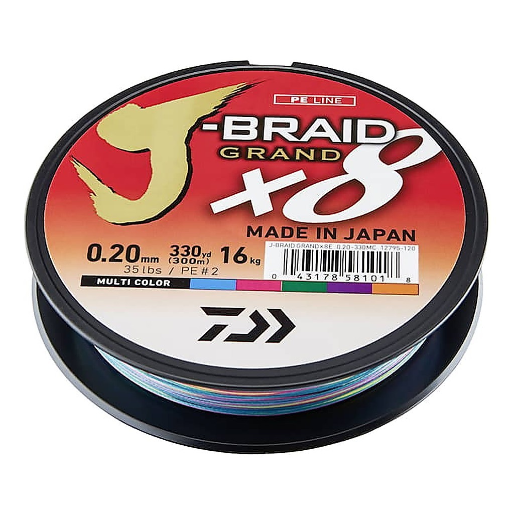 Daiwa J Braid Grand X8 300m Multi Color i gruppen Fiskemetoder / Spinnfiske / Snører / Multifilament hos Sportfiskeprylar.se (3000027035DOr)