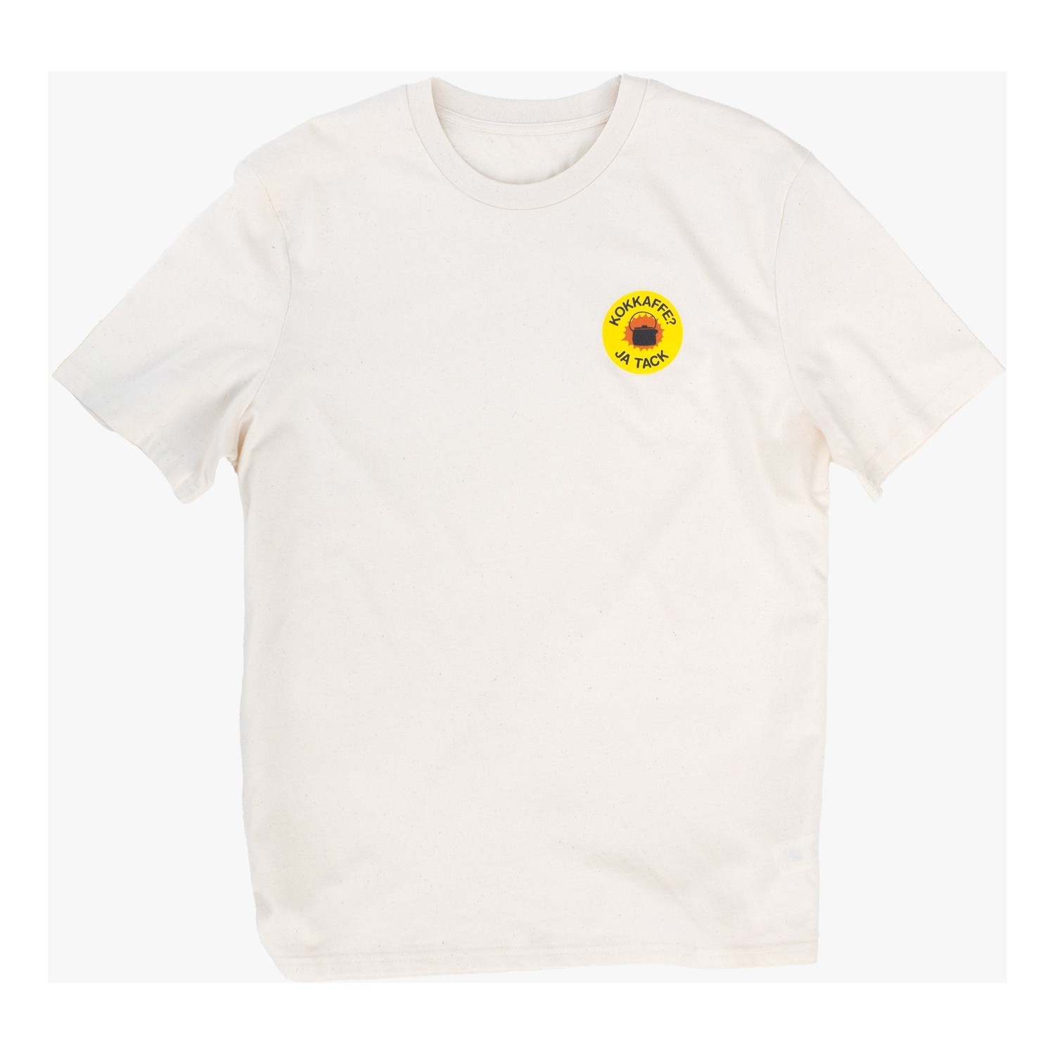 Lemmel T-Shirt Kokkaffe ja tack - Nature white w yellow print i gruppen Klær Og Fottøy / Klær / T-Skjorte hos Sportfiskeprylar.se (3010110-7134r)