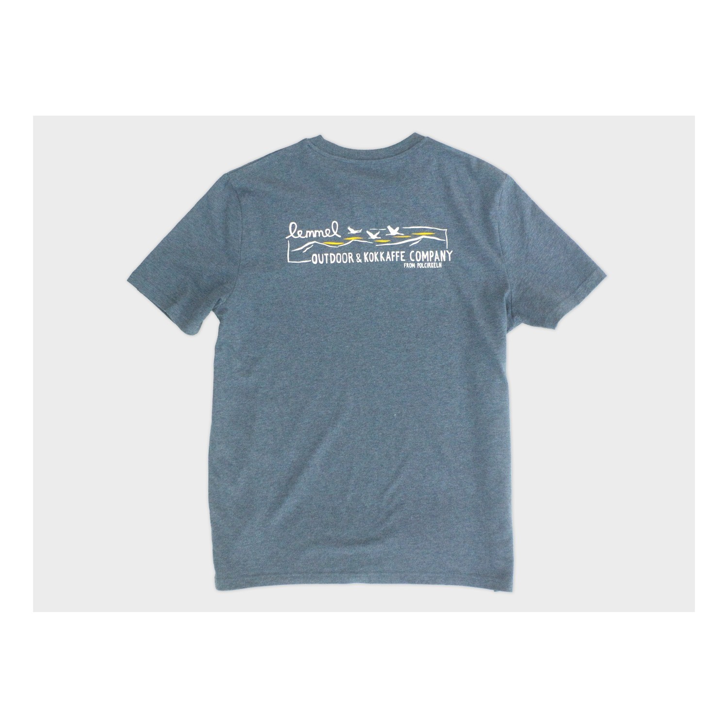Lemmel T-shirt Lemmel Outdoor Co. Heather blue, with backprint i gruppen Klær Og Fottøy / Klær / T-Skjorte hos Sportfiskeprylar.se (3010115-6034r)