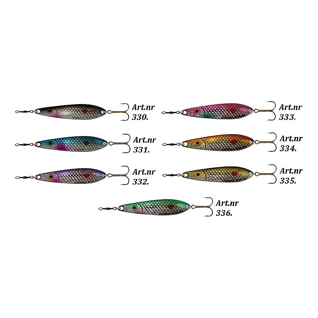 Gladsax Mini Alfa Silver 12g Yellow Red Dot i gruppen Sluker / Skjesluker hos Sportfiskeprylar.se (330-03)