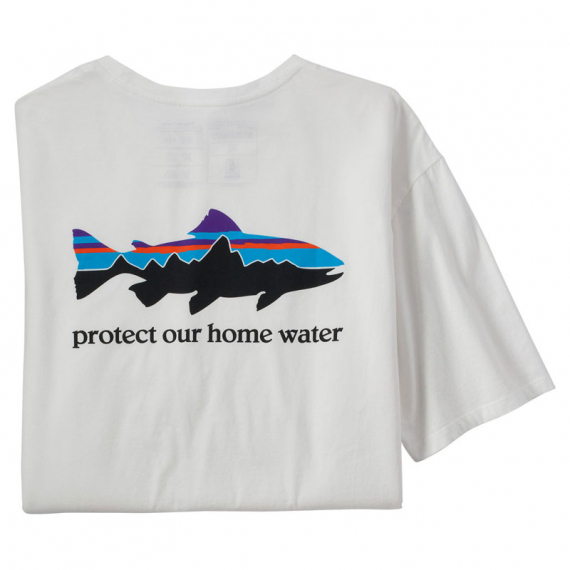 Patagonia M\'s Home Water Trout Organic T-Shirt White i gruppen Klær Og Fottøy / Klær / T-Skjorte hos Sportfiskeprylar.se (37547-WHIr)