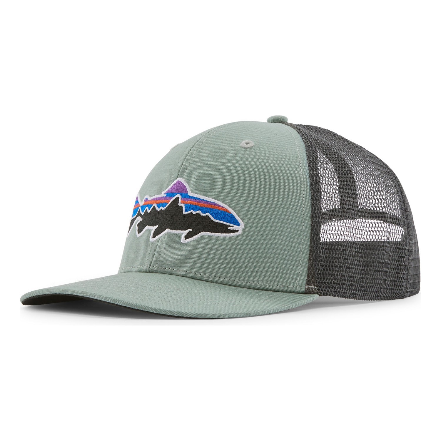 Patagonia Fitz Roy Trout Trucker Hat CVGR i gruppen Klær Og Fottøy / Caps Og Annet Hodeplagg / Caps / Trucker Caps hos Sportfiskeprylar.se (38288-CVGR-ALL)