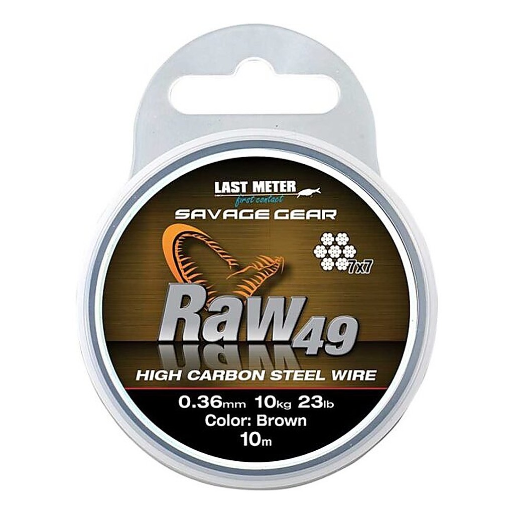 Savage Gear Raw49 Uncoated Brown 10m i gruppen Kroker Og Terminal Takkel / Ledere Og Fortommsmaterialer / Fortommsmaterialer / Wire hos Sportfiskeprylar.se (54894r)