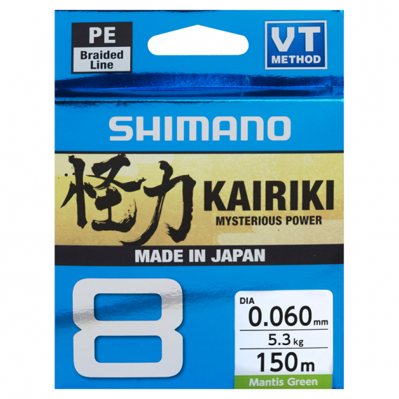 Shimano Kairiki 8 150m Mantis Green i gruppen Snører / Multifilament hos Sportfiskeprylar.se (59WPLA58R01r)