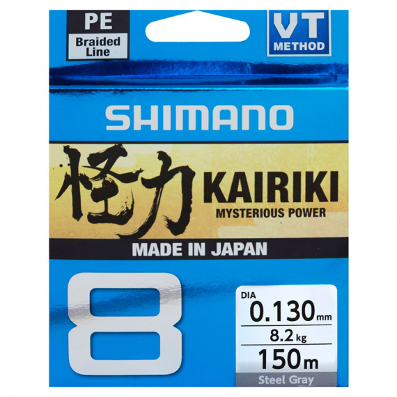 Shimano Kairiki 8, 150m Steel Gray i gruppen Snører / Multifilament hos Sportfiskeprylar.se (59WPLA58R12r)