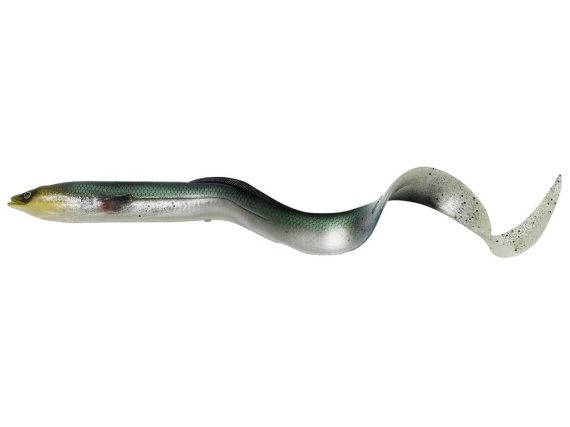 SavageGear LB Real Eel 20cm 27g Green Silver (Bulk) i gruppen Sluker / Softbaits / Gjedde Softbaits hos Sportfiskeprylar.se (63777)