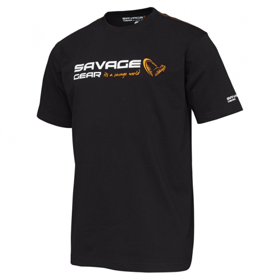 Savage Gear Signature Logo T-Shirt, Black Ink i gruppen Klær Og Fottøy / Klær / T-Skjorte hos Sportfiskeprylar.se (73644r)
