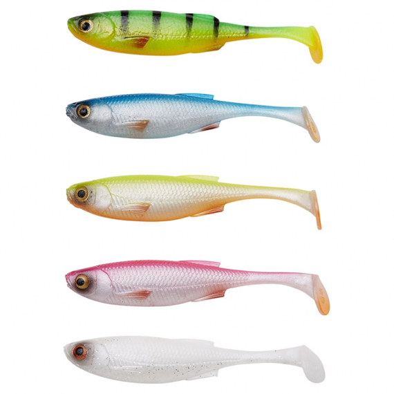 Savage Gear Craft Shad 10cm 6g (5-pack) - Dark Water Mix i gruppen Sluker / Softbaits / Abbor Softbaits Og Gjørs Softbaits hos Sportfiskeprylar.se (74099)