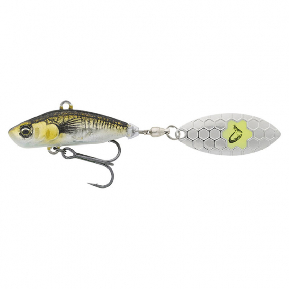 Savage Gear 3D Sticklebait Tailspin 8cm, 18g Sinking - Green Silver Ayu i gruppen Sluker / Leppeløse Crankbaits hos Sportfiskeprylar.se (76818)