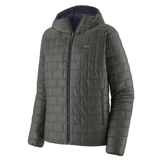 Patagonia M\'s Nano Puff Fitz Roy Trout Hoody Forge Grey i gruppen Klær Og Fottøy / Klær / Jakker / Dun- og syntetfôrede jakker hos Sportfiskeprylar.se (84456-FGE-Lr)