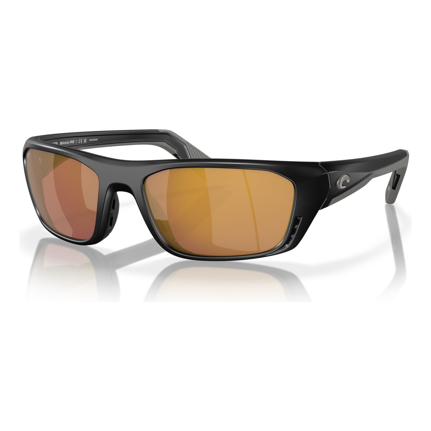 Costa Whitetip Pro-Matte Black-Gold Mirror 580G i gruppen Klær Og Fottøy / Briller / Polaroid Briller hos Sportfiskeprylar.se (91150657)
