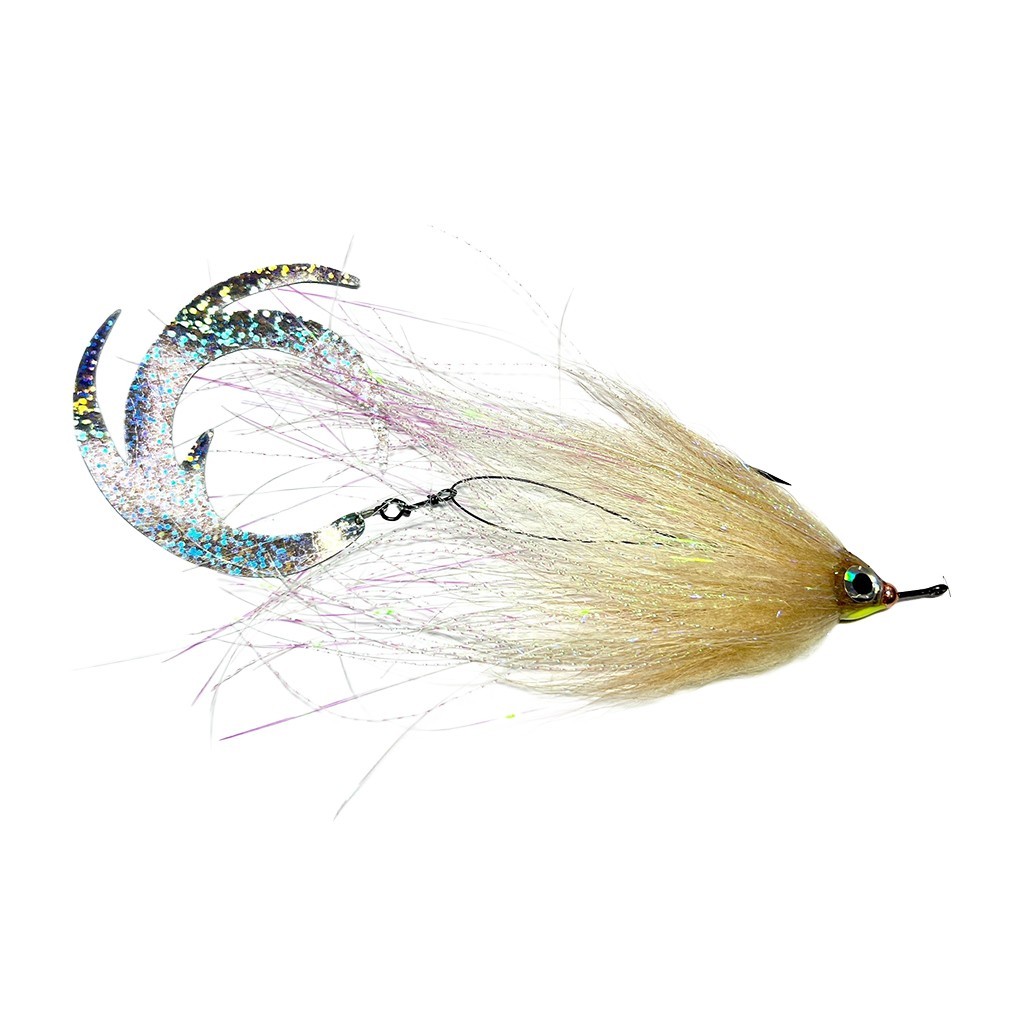 Vision Pike - Jig Dragontail Natural Brown & White fly #4/0 i gruppen Sluker / Fluer / Gjeddefluer hos Sportfiskeprylar.se (A276900055-40)