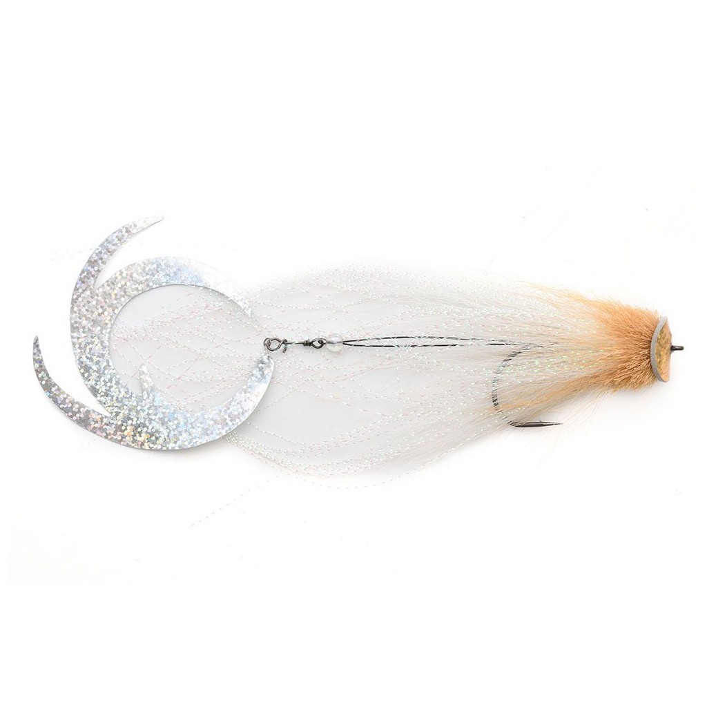 Vision Pike - Waterpusher Natural Brown & White fly #6/0 i gruppen Sluker / Fluer / Gjeddefluer hos Sportfiskeprylar.se (A276900064-60)