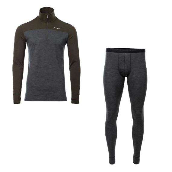 Aclima LightWool 180 Polo w/zip & Longs M\'s Tarmac/Marengo i gruppen Klær Og Fottøy / Klær / Mellomlag Og Undertøy hos Sportfiskeprylar.se (ACLLW180SET)