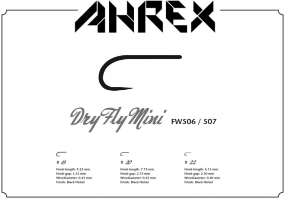 Ahrex FW507 - Dry Fly Mini - Barbless #22 i gruppen Kroker Og Terminal Takkel / Kroker / Fluebindings Kroker hos Sportfiskeprylar.se (AFW507-22)