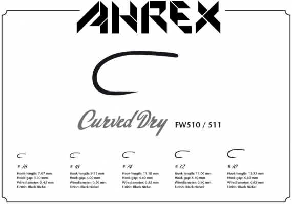 Ahrex FW511 - Curved Dry Fly - Barbless #12 i gruppen Kroker Og Terminal Takkel / Kroker / Fluebindings Kroker hos Sportfiskeprylar.se (AFW511-12)