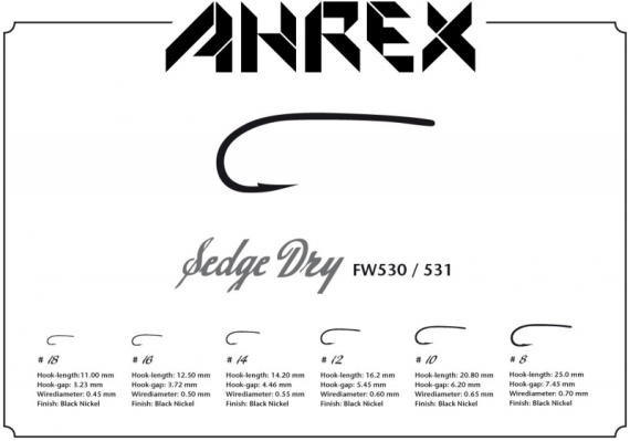 Ahrex FW531 - Sedge Dry - Barbless #14 i gruppen Kroker Og Terminal Takkel / Kroker / Fluebindings Kroker hos Sportfiskeprylar.se (AFW531-14)
