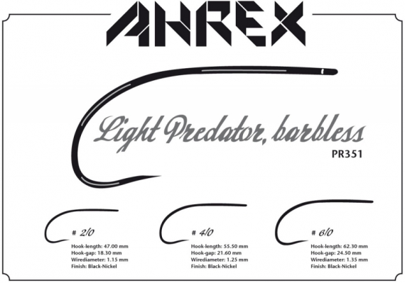 Ahrex PR351 - Light Predator, Barbless #2/0 i gruppen Kroker Og Terminal Takkel / Kroker / Fluebindings Kroker hos Sportfiskeprylar.se (APR351-2_0)