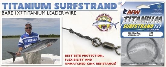 AFW - Titanium Surfstrand 50 lbs / 23kg i gruppen Kroker Og Terminal Takkel / Ledere Og Fortommsmaterialer / Fortommsmaterialer / Wire hos Sportfiskeprylar.se (ATI050BL-10FT)
