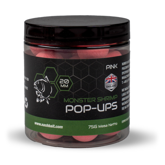 Nash Monster Shrimp Pop Ups i gruppen Sluker / Boilies Og Grunnfõr / Popups & Wafters hos Sportfiskeprylar.se (B6526-TPr)