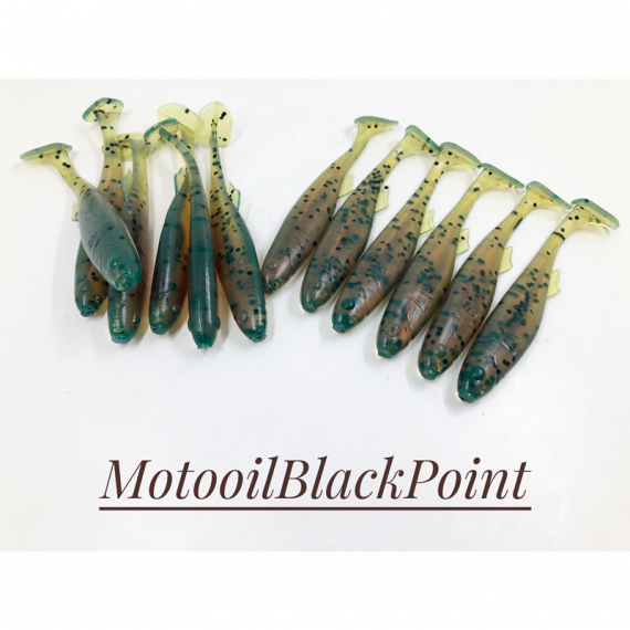 Boni Baits Mini Happy 8,5cm (Bulk) - Motoroil Black Point i gruppen Sluker / Håndlagde Baits hos Sportfiskeprylar.se (BBMH2)
