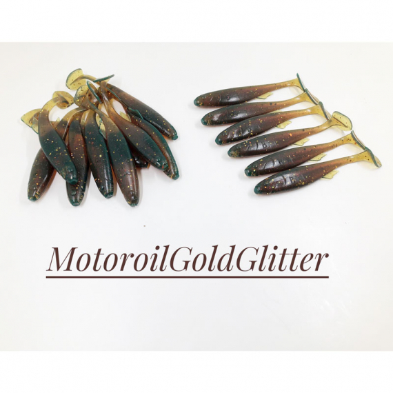 Boni Baits Mini Happy 8,5cm (Bulk) - Motoroil Gold Glitter i gruppen Sluker / Håndlagde Baits hos Sportfiskeprylar.se (BBMH5)
