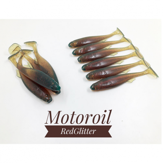 Boni Baits Mini Happy 8,5cm (Bulk) - Motoroil Red Glitter i gruppen Sluker / Håndlagde Baits hos Sportfiskeprylar.se (BBMH8)