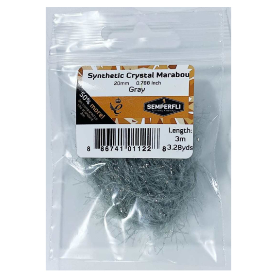 Semperfli Synthetic Crystal Marabou 20mm - Dark Gray i gruppen Kroker Og Terminal Takkel / Flue Binding / Fluebindingsmateriale / Yarn Og Chenille hos Sportfiskeprylar.se (BMAR100DGR)